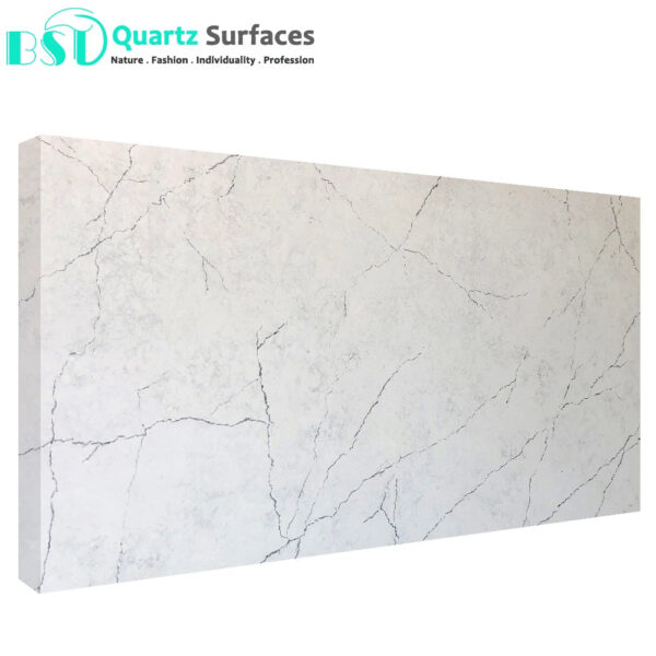 New Look Sereno Bianco Manufacturer Brownish Quartz Stone Slab with Grey Veins for Countertops Available Quickly - Image 6