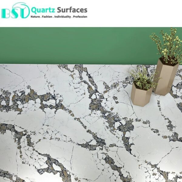 Opulent Plus-Luxury Quartz Kitchen Top  Prefab Quartz Island Countertops with Multi-Colored Veins - Image 2
