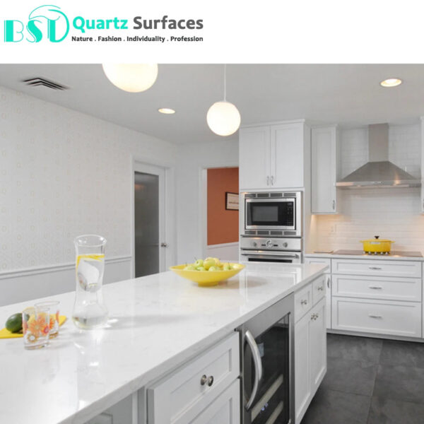 New Look Jazz White - Quartz Stone Bathroom Vanity Top Manufacturer Brownish Quartz Stone Slab for Countertops Available Quickly - Image 2