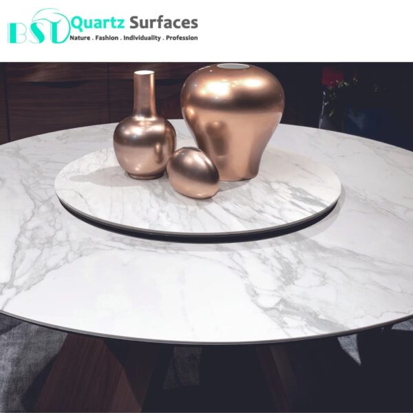 Luxury Minimalist White Sintered Stone Tiles Wall Slab Sintered Stone Ceramic Tiles For Countertop Dining Table Wall Basin Floor - Image 6