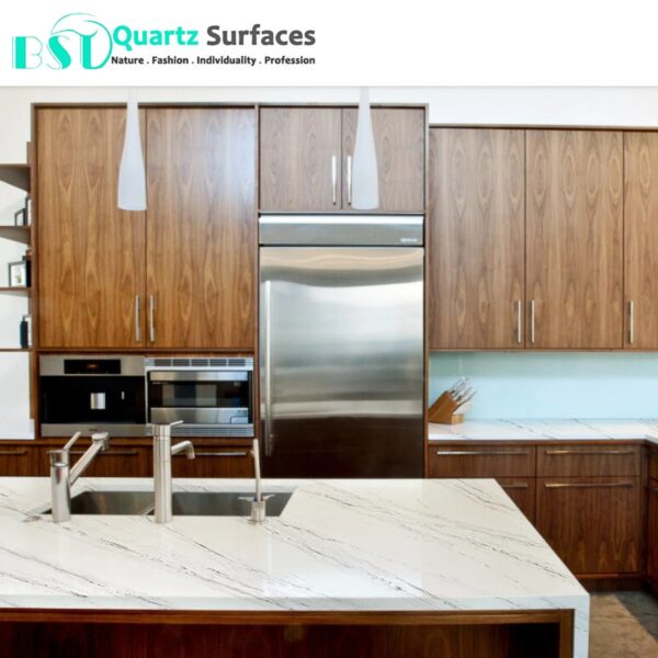 Ethereal Plus - Quartz Stone Bathroom Vanity Top Manufacturer Brownish Quartz Stone Slab for Countertops Available Quickly - Image 2