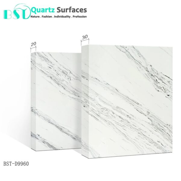 New Look Ethereal One Manufacturer Brownish Quartz Stone Slab with Grey Veins for Countertops Available Quickly - Image 5