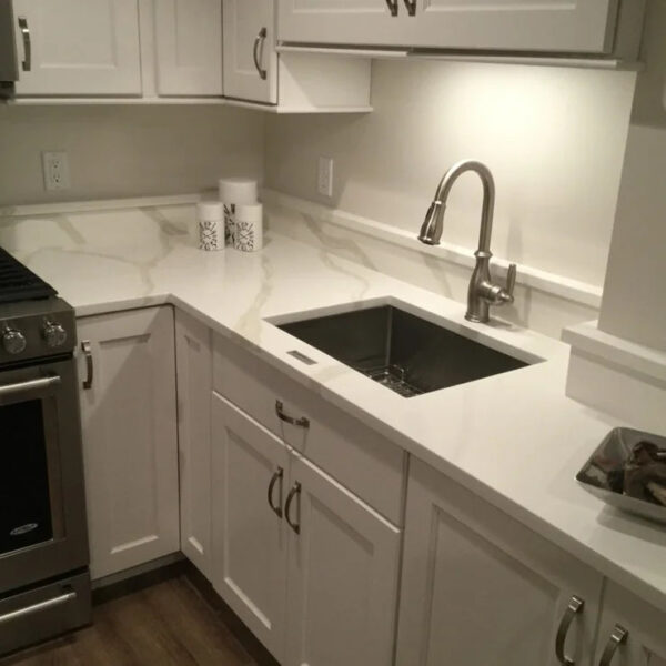 Marble Like white Quartz stacked Kitchen Countertop Home Floor Ceramic Porcelain Tile for Stairs/Step Tiles/Wholesales - Image 5