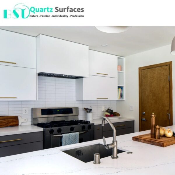 Venato Snow White Super Thin Vein Calacatta Quartz Stone in it High Grade Kitchen Countertops Quartz Stone Slabs - Image 2
