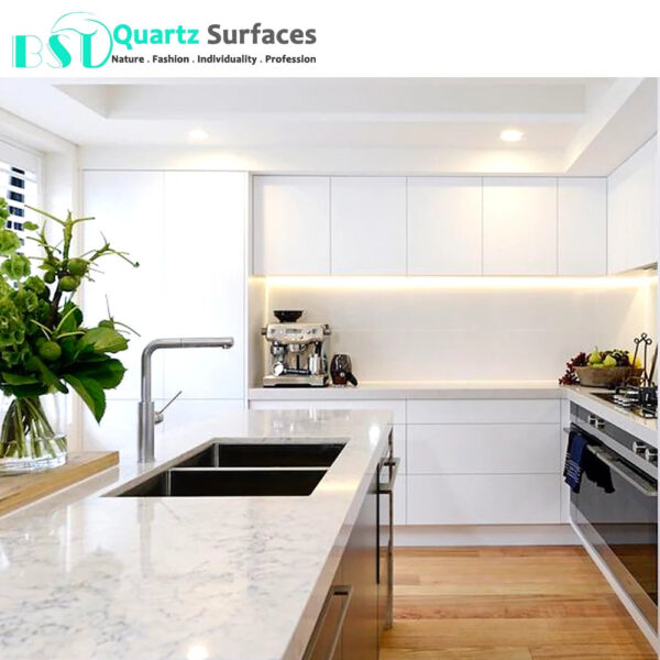 White Marble Like Quartz Engineering Stone Extra Large Wholesale Price White Calacatta Polished Artificial Quartz Stone Slabs