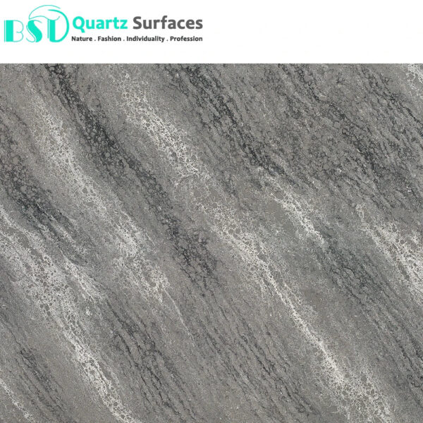 Arabetto Dark - Luxury Quartz Kitchen Top  Prefab Quartz Island Countertops with Multi-Colored Veins - Image 5