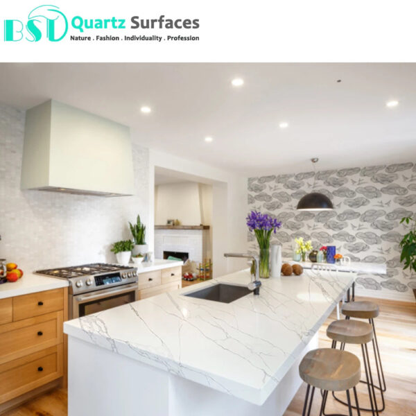 Raw Material Calacatta Gold Marble Quartz Slabs Wholesale Price Artificial Marble Calacatta Gold Quartz Stone Raw Quartz Slab - Image 4