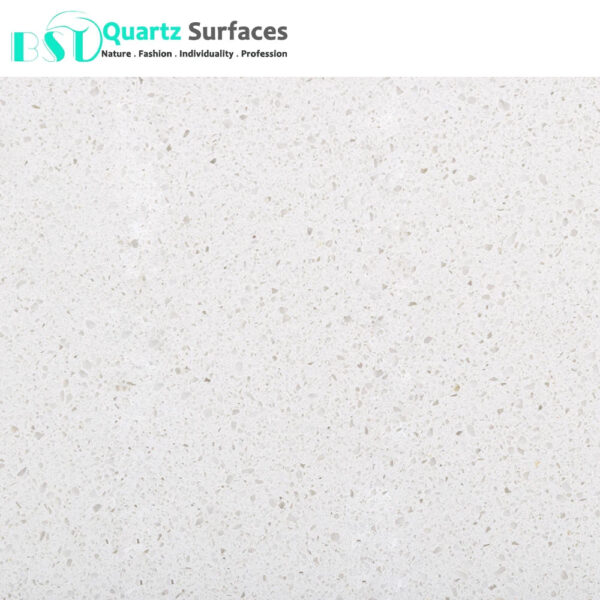 Island Top With White Quartz Polyester Resin White Solid Surface Artificial Stone Slab with Big Chips Porcelain Tile Slab - Image 6
