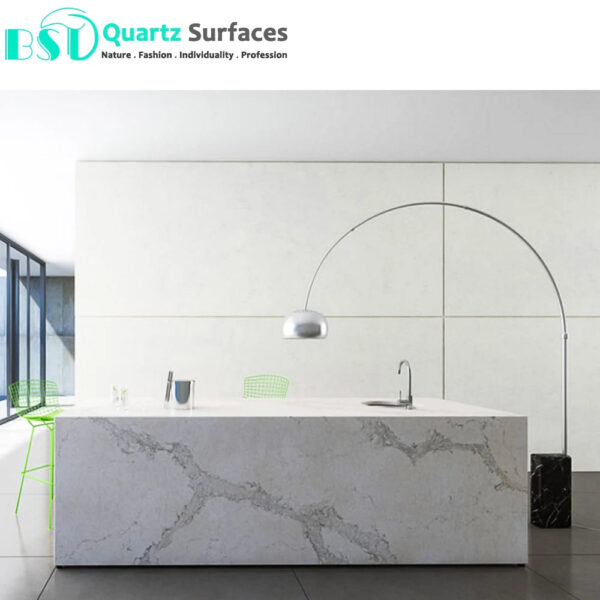 Popular Crystal Calacatta Nuvo Artificial Quartz Stone Slab at a Wholesale Price