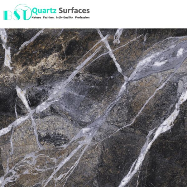 Luxury Modern Grey & Gold Sintered Stone Tiles Wall Slab Sintered Stone Ceramic Tiles For Countertop Dining Table Wall Basin - Image 2