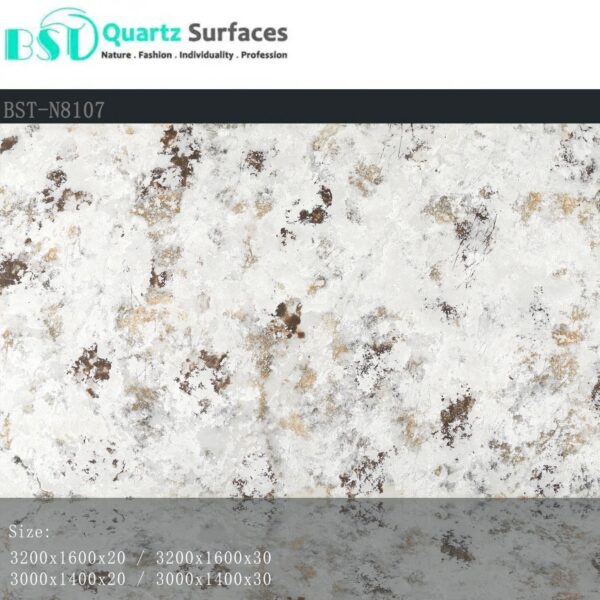 Alaska White - Luxury Quartz Kitchen Top  Prefab Quartz Island Countertops with Multi-Colored Veins - Image 5