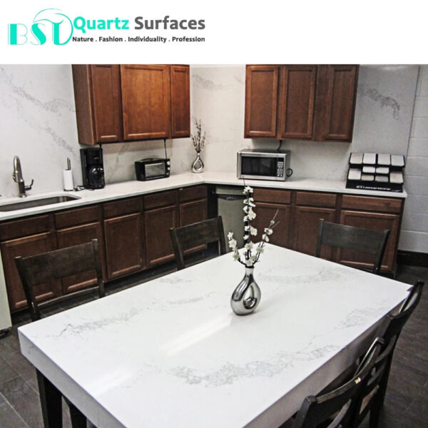 Popular Crystal Calacatta Nuvo Artificial Quartz Stone Slab at a Wholesale Price - Image 6