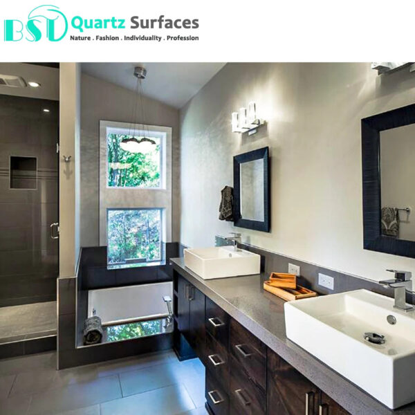 Countertop with Sparkle Grey Startlight Quartz MarbleKitchen Artificial Quartz Marble Granite Stone Carrara Quartz - Image 6
