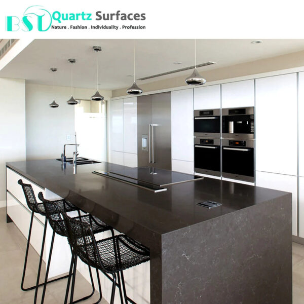 Imitation of Natural Marble Light Brown Artificial Quartz Stone from a Chinese Manufacturer - Image 6