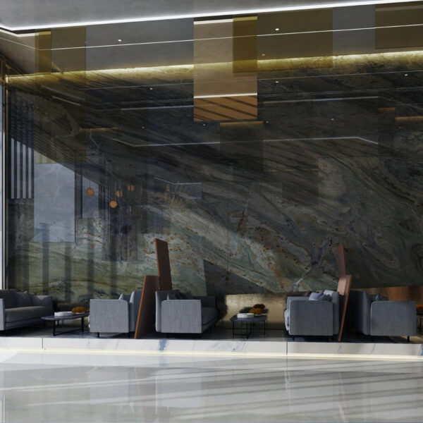 Luxury Modern Green & Gold Sintered Stone Tiles Wall Slab Sintered Stone Ceramic Tiles For Countertop Dining Table Wall Basin - Image 6