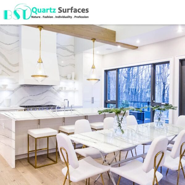 Ethereal Plus - Quartz Stone Bathroom Vanity Top Manufacturer Brownish Quartz Stone Slab for Countertops Available Quickly