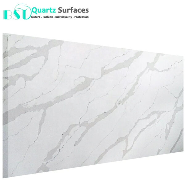 Chinese Extra Large Big Wholesale Price White Calacatta Polished Artificial Quartz Stone Slabs For Kitchen Countertop - Image 2