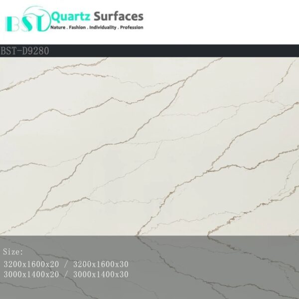 Arctic Storm Calacatta Quartz Stone For Kitchen Countertops  White Background Color Quartz Stone Slabs - Image 2