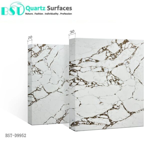 Splendor Brown-Luxury Quartz Kitchen Top  Prefab Quartz Island Countertops with Multi-Colored Veins - Image 5