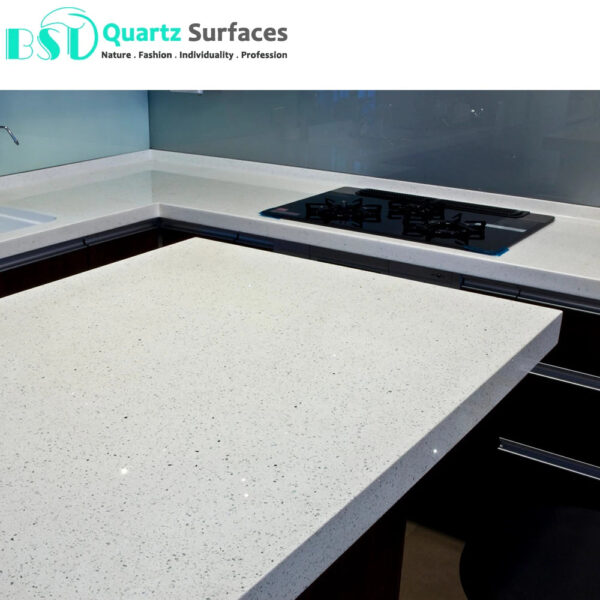 White Sparkle TCE Quartz Stone High Quality Calacatta Marble Porcelain Sintered Stone Slab Tile - Image 6
