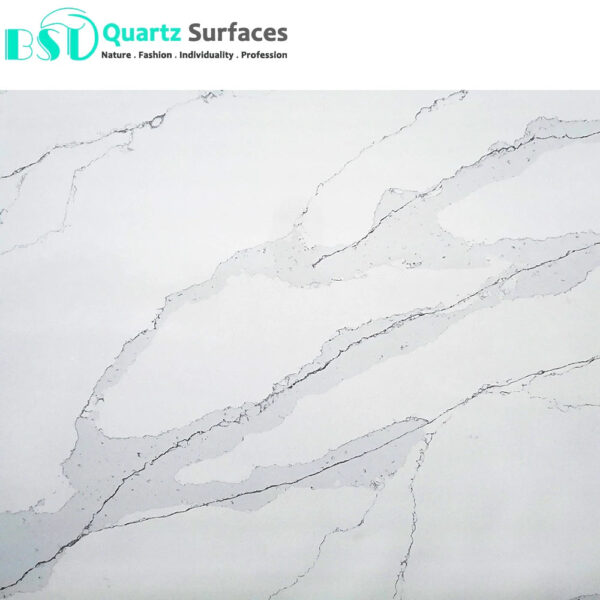 Island Top With Calacatta Quartz Bathroom Top Engineered Stone Polish Solid Surface Quartz Stone Big Slab Kitchen Countertop - Image 3