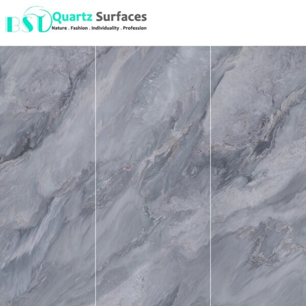 Luxury Modern Grey & Black Sintered Stone Tiles Wall Slab Sintered Stone Ceramic Tiles For Countertop Dining Table Wall Basin Fl - Image 2