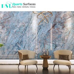 Luxury Modern Blue & White Sintered Stone Tiles Wall Slab Sintered Stone Ceramic Tiles For Countertop Dining Table Wall Basin