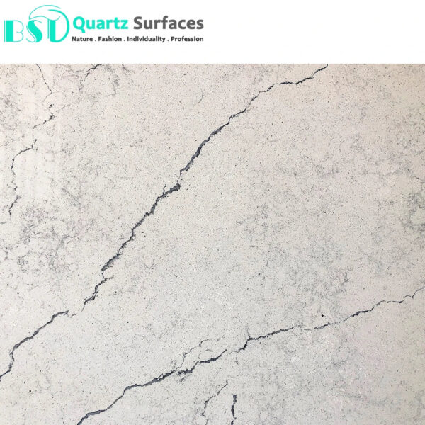New Look Sereno Bianco Manufacturer Brownish Quartz Stone Slab with Grey Veins for Countertops Available Quickly - Image 5
