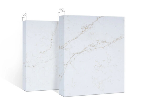 Artificial Stone Slabs Quartz Stone Slab Calacatta Marble With Grey Veins For Kitchen Countertops - Image 2