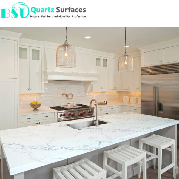 Marble Look White Color Artificial Quartz Stone
