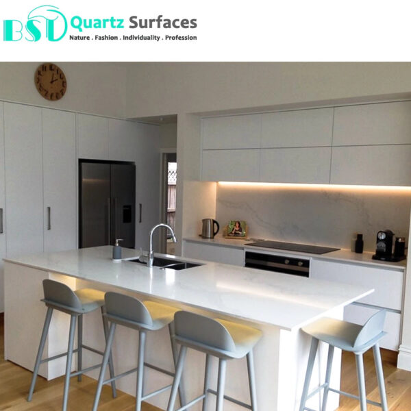 Super White Quartz Stone/Quartz Slab Engineered Polished Statuario Quartz Slab for Countertop - Image 2
