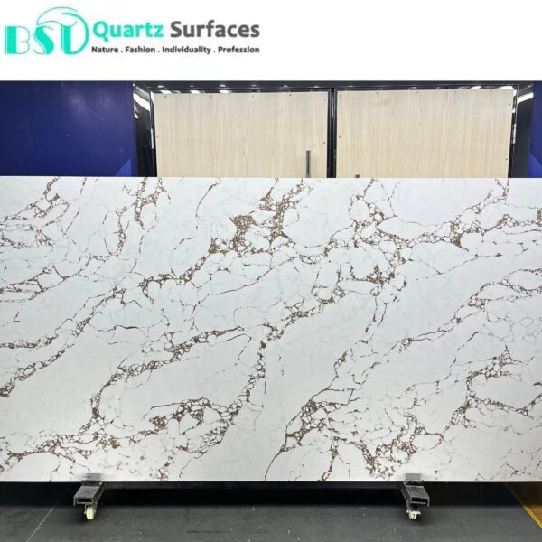 Splendor Brown-Luxury Quartz Kitchen Top  Prefab Quartz Island Countertops with Multi-Colored Veins - Image 2