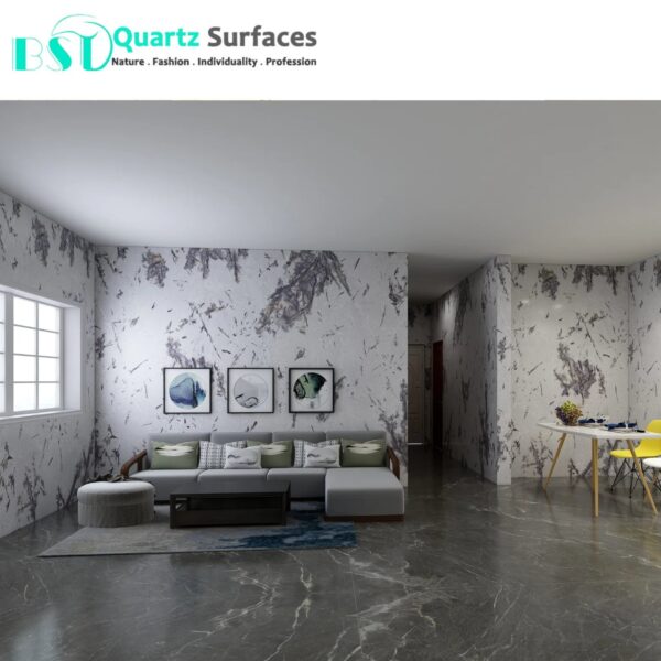 Luxury Modern White & Grey  Sintered Stone Tiles Wall Slab Sintered Stone Ceramic Tiles For Countertop Dining Table Wall Basin - Image 4