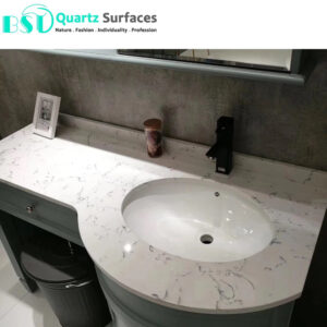 Veined Quartz Stone with Matte/Polished Surface That Mimic the Look of Natural Carrara