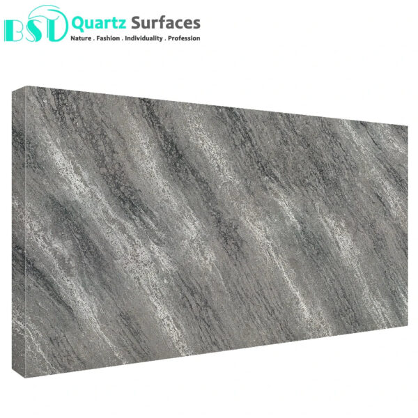 Arabetto Dark - Luxury Quartz Kitchen Top  Prefab Quartz Island Countertops with Multi-Colored Veins - Image 6
