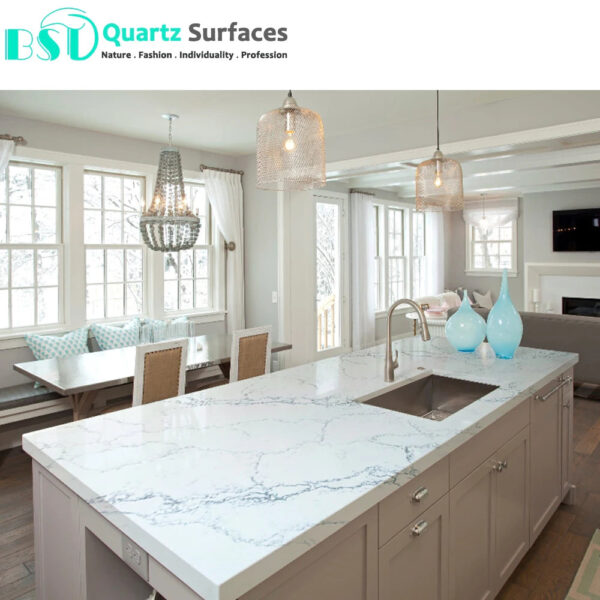 Marble Look White Color Artificial Quartz Stone - Image 6