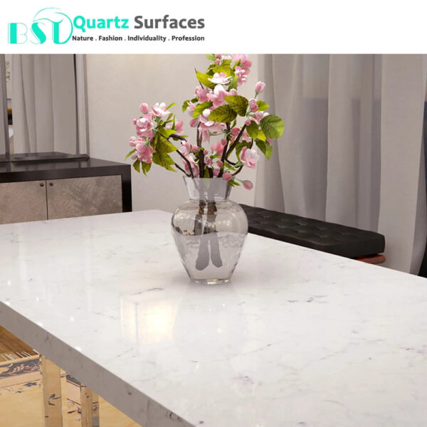 White Marble Like Quartz Engineering Stone Extra Large Wholesale Price White Calacatta Polished Artificial Quartz Stone Slabs - Image 5