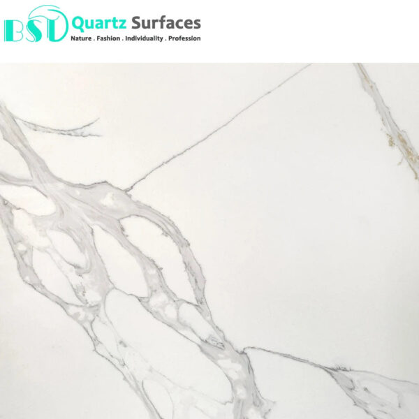 Raw Material Calacatta Gold Marble Quartz Slabs Wholesale Price Artificial Marble Calacatta Gold Quartz Stone Raw Quartz Slab - Image 2