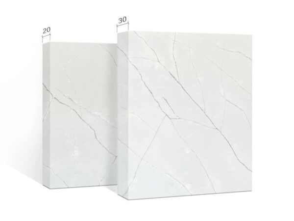 Artificial Stone Slabs Quartz Stone Slab Calacatta Marble With Grey Veins For Kitchen Countertops - Image 6