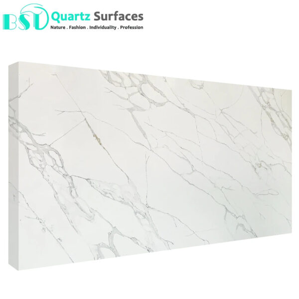 Kitchen Quartz Marble White Grey Calacatta Quartz Stone Quartz for Sale Solid Surface Engineered - Image 4