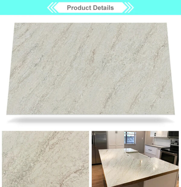 Wholesale Artificial White Quartz Stone Slab Prefabricated Countertop Faux Quartz for Kitchen Top - Image 5