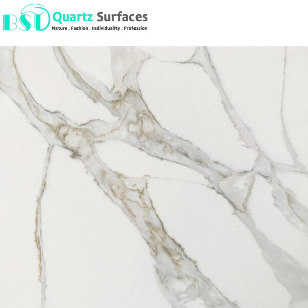 Kitchen Quartz Marble White Grey Calacatta Quartz Stone Quartz for Sale Solid Surface Engineered - Image 2