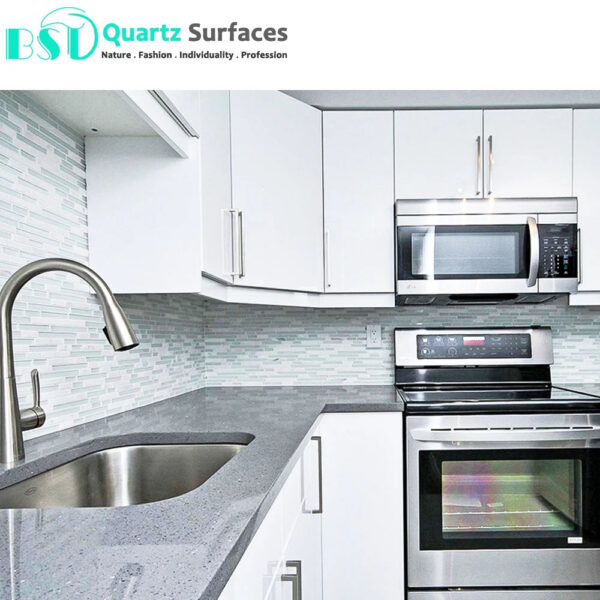 Countertop with Sparkle Grey Startlight Quartz MarbleKitchen Artificial Quartz Marble Granite Stone Carrara Quartz - Image 3