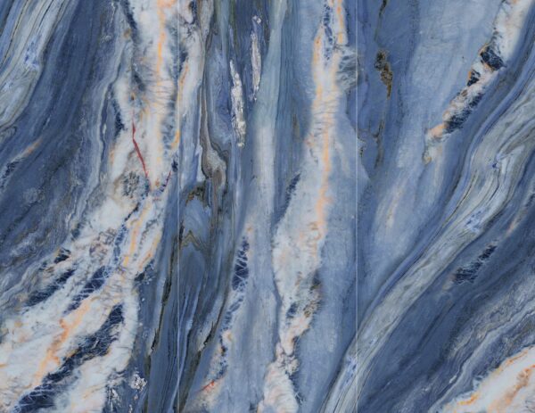 Luxury Modern Blue & Gold Sintered Stone Tiles Wall Slab Sintered Stone Ceramic Tiles For Countertop Dining Table Wall Basin - Image 2
