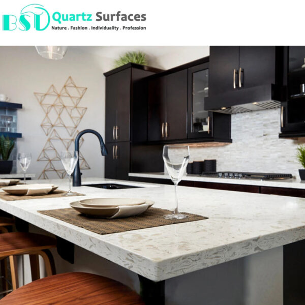 Foshan Manufacturer Polished Artificial Quartz Stone with a Competitive Price - Image 6