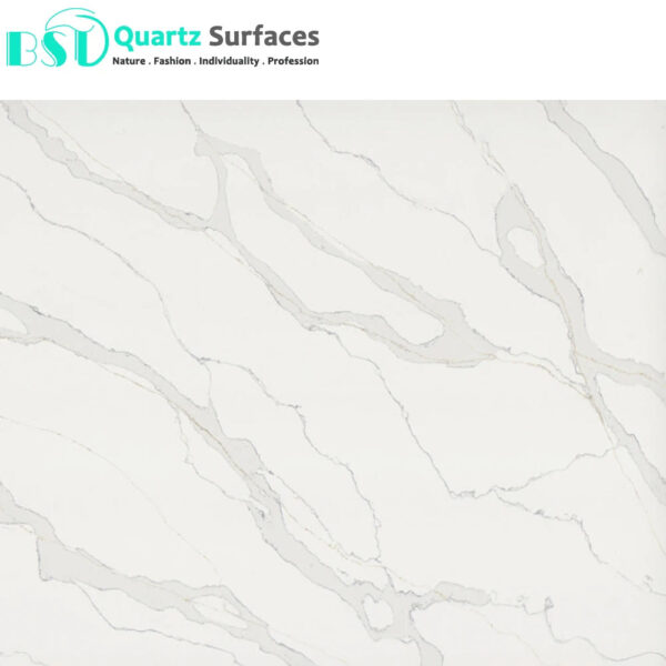 Island Top With Calacatta White Quartz Stone Slab with Gold Veins Quartz Slab Artificial Calacatta Quartz Countertop - Image 2