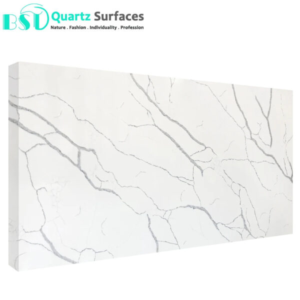 Luxury Stone Countertops Vanity Table Tops Super Jumbo Quartz Marble Lookalike Slabs With Perfect Veins for Sale - Image 3