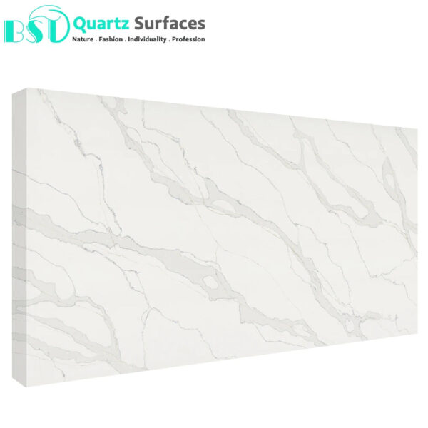 Island Top With Calacatta White Quartz Stone Slab with Gold Veins Quartz Slab Artificial Calacatta Quartz Countertop - Image 5