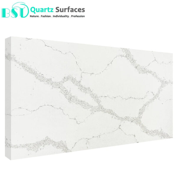 In Stock Product White Calacatta Quartz Stone in the Size of 3000*1500*20mm - Image 3
