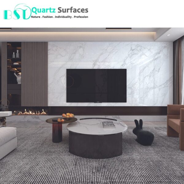 Luxury Minimalist White Sintered Stone Tiles Wall Slab Sintered Stone Ceramic Tiles For Countertop Dining Table Wall Basin Floor - Image 4